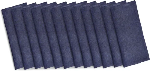 Miniatura 34 de Solino Home Servilletas de cóctel de lino negro Chambray de 6 x 6 pulgadas, servilletas de tela de lino 100% puro, juego de 12 servilletas cuadradas