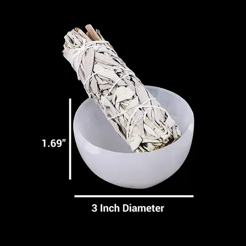 Miniatura 7 de Soul Sticks Cuencos de cristal de selenita para manchas, curación y recarga de cristales, cuenco de selenita pura y estación de carga de cristal
