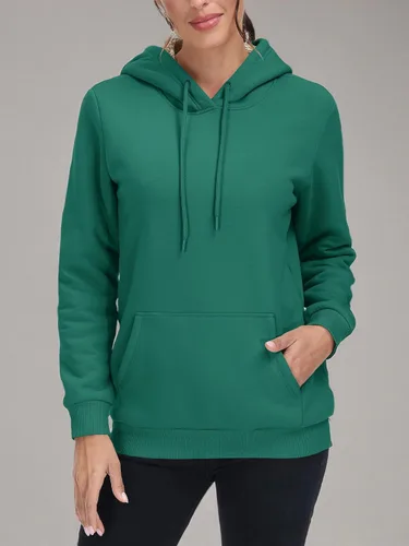 Miniatura 15 de MAGCOMSEN Sudaderas con capucha para mujer, con forro de sherpa, de vellón, para invierno, cálido, pesado, de algodón, con bolsillo
