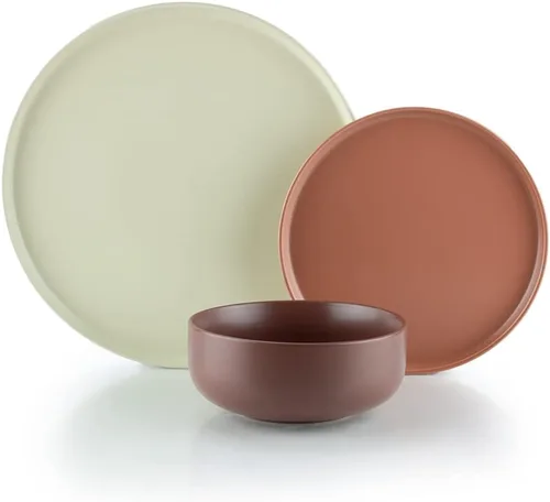 Everything Kitchens Colección moderna de vajilla plana (Mojave, juego de vajilla de 12 piezas)