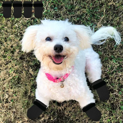 Miniatura 6 de 4 guantes para gatos para evitar arañazos, zapatos de malla transpirable para gatos, guantes ajustables antiarañazos, adecuados para gatos al Negro