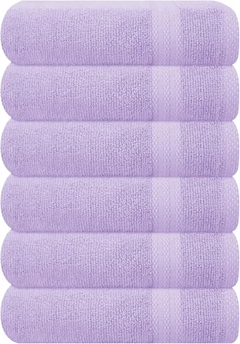 Miniatura 112 de GLAMBURG - Juego de 12 toallas faciales ultrasuaves de 13 x 13 pulgadas, 100% algodón, duraderas y altamente absorbentes, ideales para baño, cocina