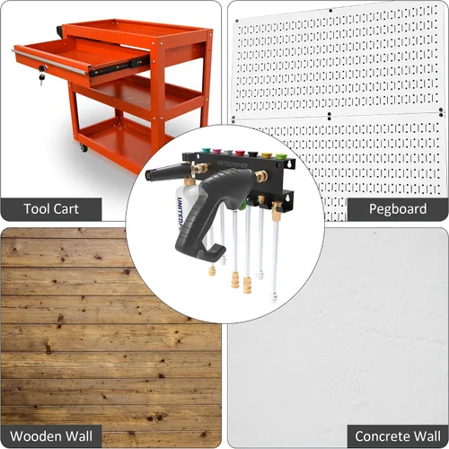 Miniatura 7 de UNITEDPOWER Soporte para pistola de lavado a presión, soporte de cañón de espuma para montaje en pared, estante de almacenamiento de herramientas