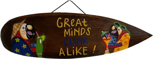 Miniatura 2 de Cartel de madera Tiki Bar Beber Cóctel Tropical PARROTHEAD Tabla de surf pintado a mano - Marca OMA