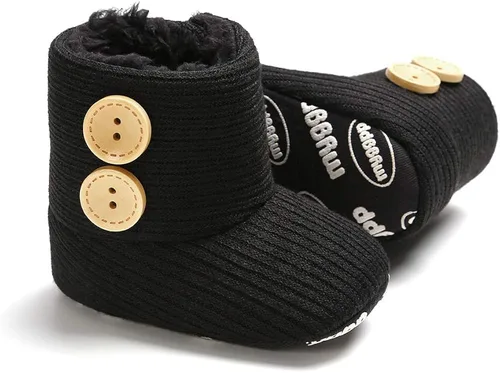 Miniatura 5 de Botas de nieve para bebé niño y niña, con lazo, suela suave, botines de invierno cálidos para cuna