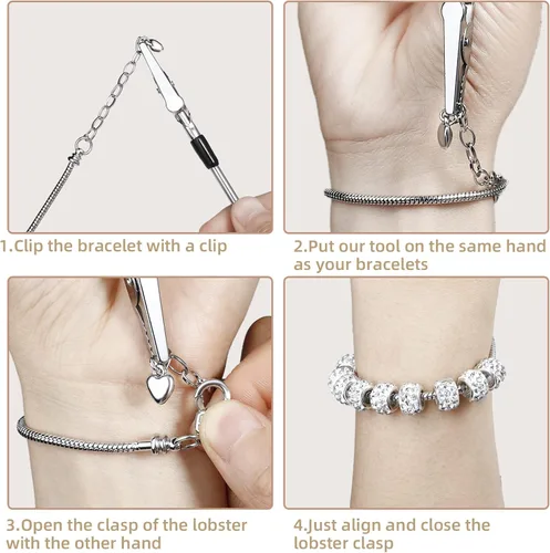Miniatura 4 de ZYEHXED 20 piezas Cadena de serpiente con dije Pulsera con ayudante de pulsera Cadenas de serpiente ajustables con extensor de cierre de langosta 20