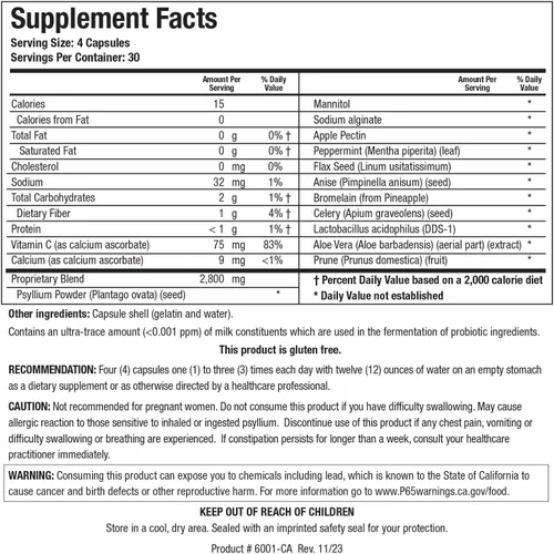 Miniatura 2 de BIOTICS RESEARCH Colon Plus Caps - Cápsula de fibra, salud digestiva, soluble, fibra insoluble, laxante, alivia el estreñimiento, regularidad, salud