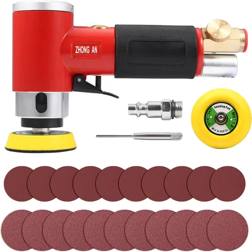 Miniatura 11 de Mini lijadora orbital de 2 3 pulgadas con lijadora Air Dual Action Lijadora Pulidora de aire súper suave y remolino libremente para el trabajo