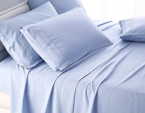 Miniatura 46 de LaxLinen Sábanas Aqua Solid Full, 1 sábana bajera de bolsillo extra profundo para colchones de 18 a 24 pulgadas, calidad egipcia elástica, 600 hilos