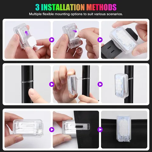Miniatura 8 de Luces estroboscópicas LED inalámbricas de 11 LED actualizadas 2026, ultra brillantes, 8 colores, luces estroboscópicas de aviones con control