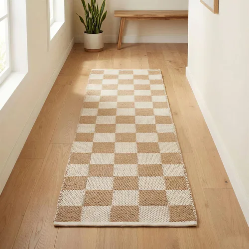 Miniatura 25 de RedEarth · Alfombra rectangular - 2'x3' de yute natural trenzada con respaldo antideslizante - Alfombra boho tejida a mano para dormitorio, cocina