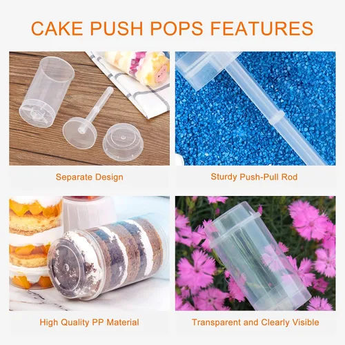 Miniatura 3 de Paquete de 24 recipientes para tartas con tapas, multiusos, recipientes de plástico reutilizables para tartas, para cupcakes, confeti, helados