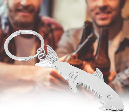Miniatura 5 de Abrebotellas con llave, abrebotellas de metal en forma de pez, para regalos de fiesta de boda y llaveros