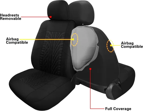 Miniatura 4 de VarCozy Fundas para Asientos de Coche Par Delantero, Fundas Universales de Tela para Asientos Delanteros de Coche, Fundas de Asiento Transpirables