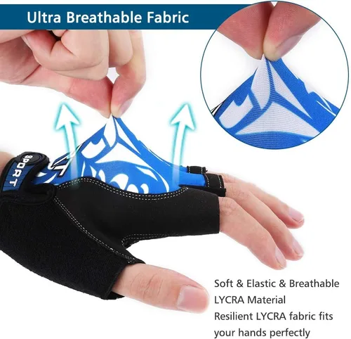 Miniatura 5 de Accmor Guantes de ciclismo para hombres y mujeres, guantes de ciclismo de medio dedo, guantes de bicicleta de carretera MTB, guantes antideslizantes