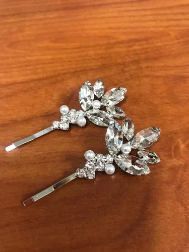 Miniatura 2 de Lux Accessories Broche de pelo de perlas de imitación para pavimentar nupcial (2 piezas)