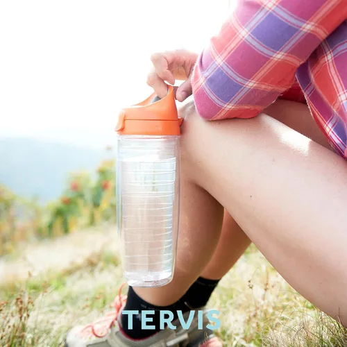 Miniatura 140 de Taza de viaje Tervis de doble pared transparente y colorida con tapa fabricada en Estados Unidos mantiene las bebidas frías y calientes, 16 onzas