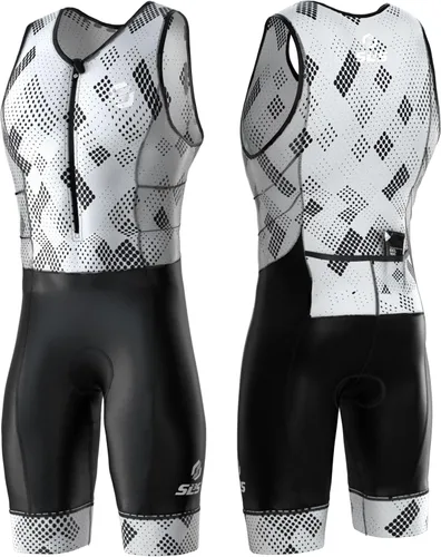 Miniatura 9 de SLS3 Trajes de triatlón para hombre, traje de triatlón duradero sin mangas para hombre, traje de triatlón ligero con 2 bolsillos para almacenamiento