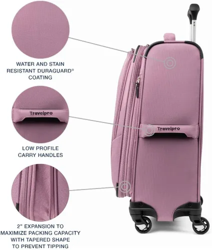 Miniatura 151 de Travelpro Maxlite 5 - Juego de 2 piezas de equipaje de mano de tela, expandibles con 4 ruedas giratorias, bolso blando para debajo del asiento, Negro