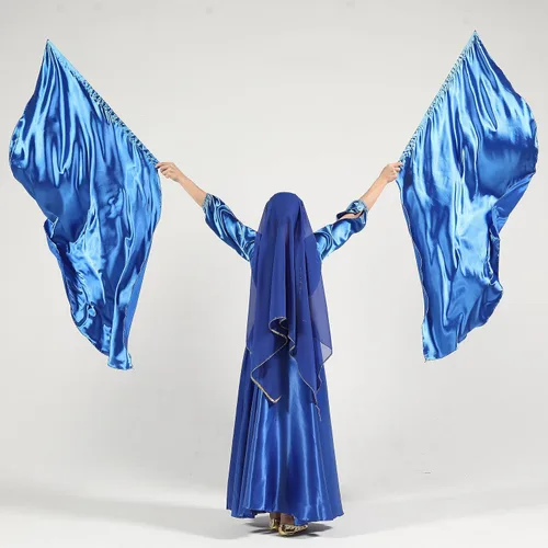 Miniatura 3 de Set de Banderas de Adoración MUNAFIE (2 Banderas + 2 Varillas Telescópicas + 1 Bolsa de Almacenamiento), banderas de adoración para danza en la Azul