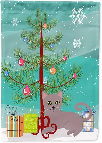 Miniatura 31 de Caroline's Treasures BB4411GF Bandera de jardín con diseño de gato abisinio con texto en inglés "Merry Christmas" para jardín, bandera decorativa