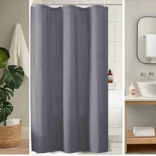 Miniatura 34 de OVZME Zora Cortina de Ducha de Tela para Cabina de 36 x 72 Pulgadas - Cortina de Ducha Pequeña Suave Negra para Baño para Tamaño de Cabina Estrecha
