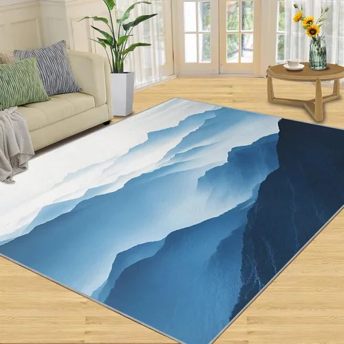 Miniatura 17 de Autumn Forest Rugs for Bedroom, Lake Forest Area Rug, Landscape Photo Rugs for Living Room, Indoor Non-Slip Rug, Machine Washable Carpet for Front