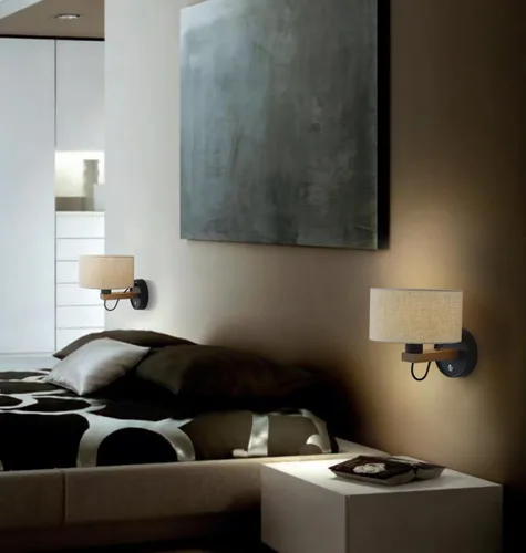 Miniatura 5 de DUHU Aplique de pared LED redondo, lámpara de pared de cemento gris cableada, lámpara de pared minimalista con diseño de acabado elegante