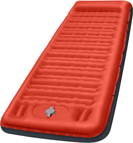 Miniatura 8 de FNARMW Colchoneta de dormir para camping, extra gruesa de 5 pulgadas, con almohada, bomba de pie integrada, almohadillas inflables compactas