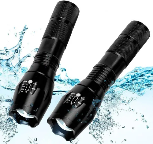 Miniatura 9 de CREE XML T6 3000 lúmenes táctico linterna LED, 5 modos, impermeable 4-Negro