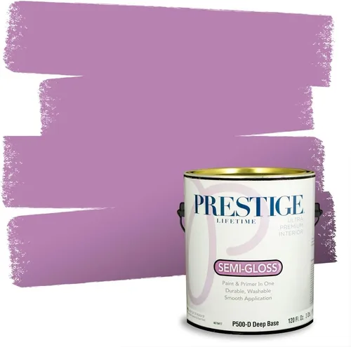 Miniatura 16 de PRESTIGE Pinturas de pintura interior e imprimación en uno, 1 galón, plano, combinación comparable de Sherwin Williams* Kimono Violet*