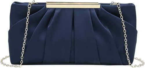 Miniatura 2 de CHARMING TAILOR Bolso de noche elegante plisado de satén formal simple y elegante para mujer