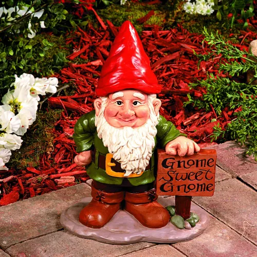 Miniatura 7 de Fun Express Estatua de gnomos de jardín para exteriores con 5 sombreros de temporada intercambiables, figuras de gnomos de resina para decoraciones