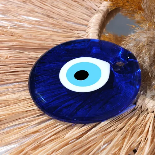 Miniatura 8 de BCS Decoración azul contra el mal de ojo de 4.3 pulgadas, adorno colgante de pared hecho a mano con amuleto turco griego de Nazar de buena suerte
