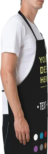 Miniatura 6 de Delantales personalizados personalizados para cocinar, hornear, barbacoa, diseño con tu nombre de imagen, logotipo, para mujeres y hombres