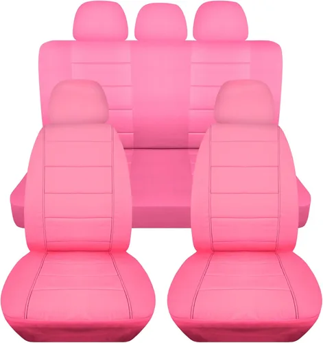 Miniatura 24 de Totally Covers Fundas de asiento de coche sólidas con 5 fundas (2 delanteras + 3 traseras) para reposacabezas: color negro, ajuste