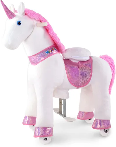 Miniatura 13 de WondeRides Juguete de Montar Unicornio Caballo Pony Arcoíris, Juguete de Pony Unicornio de Montar de 30.1 Pulgadas de Altura, Animal Caminante