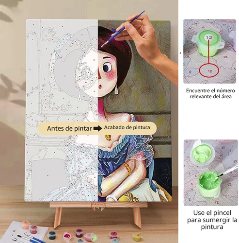 Miniatura 5 de Pintura personalizada por números, pintura personalizada por números para principiantes, pintura al óleo de lienzo para hacer tu foto, juego