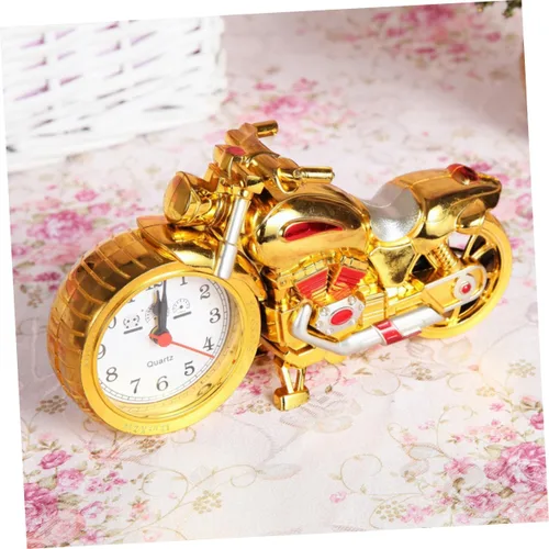 Miniatura 4 de IMIKEYA Reloj despertador para motocicleta, reloj despertador vintage, movimiento de cuarzo, estilo vintage para niños, reloj de motocicleta único