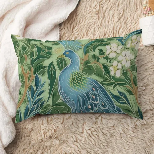 Miniatura 45 de ArogGeld Funda de cojín lumbar asiática de estilo chinoiserie, de lino marrón, pájaro y flor, funda de almohada asiática para sala de estar, A-6