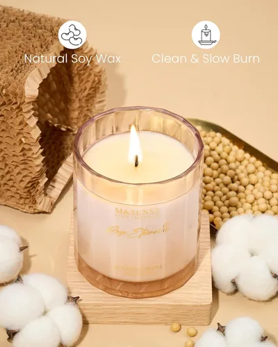 Miniatura 3 de M&SENSE Velas perfumadas de rosa para el hogar - 10.6 oz 60 horas de combustión, cera de soja natural con aroma floral para novia, vela de Rosa