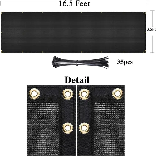 Miniatura 4 de DearHouse - Protector de pantalla para balcón, protección contra el sol para porche, para exteriores, patio, balcón para protegerse del sol