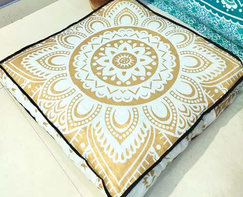 Miniatura 69 de CRAFT KALA Funda de cojín con diseño de mandala, funda de cojín para asiento, hippie, decorativo, bohemio, otomano, de algodón, indio, para sala