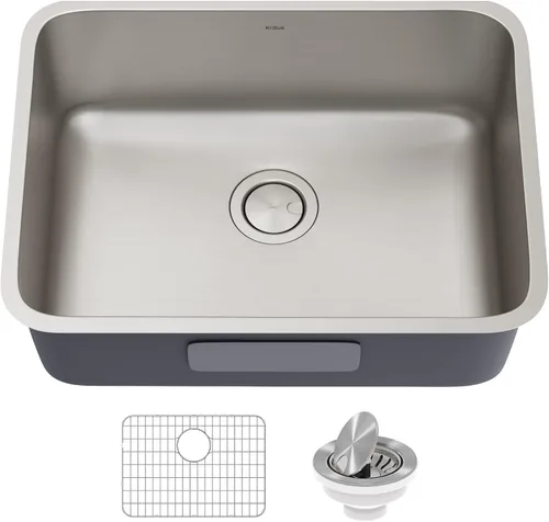 Miniatura 9 de Kraus Dex 33-pulgadas bajo montaje de acero inoxidable calibre 16 fregadero de cocina de un tazón, KD1US33B