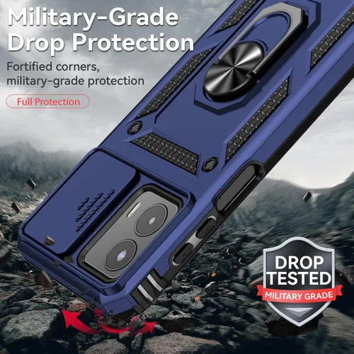 Miniatura 5 de Funda para Moto G 5G 2023 con cubierta deslizante para cámara y protector de pantalla HD [grado militar de 16 pies probada en caídas] Funda Azul
