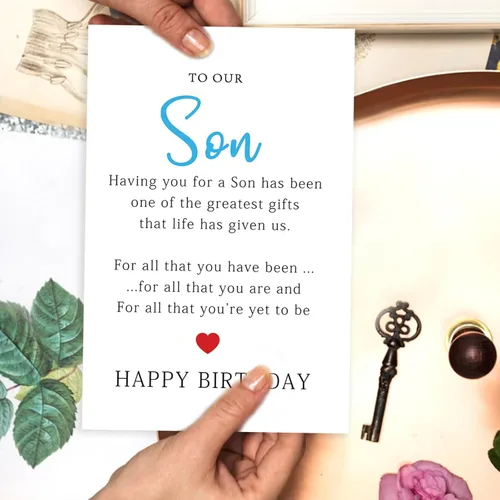 Miniatura 6 de Asmallgf Tarjeta de feliz cumpleaños para hijo, regalos de cumpleaños de mamá papá, divertida tarjeta de cumpleaños para hijo adulto, idea de regalo