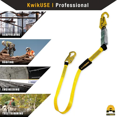 Miniatura 5 de KwikSafety – Familia rattler, incluye 2 paquetes, 4 paquetes, combo, kit Cordón de seguridad de una sola pierna con amortiguador interno, anclaje
