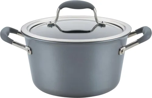 Anolon Advanced Home Sartén/Cacerola de Salsa Cónica Antiadherente Dura Anodizada, 4.5 Cuartos de Galón (Moonstone)