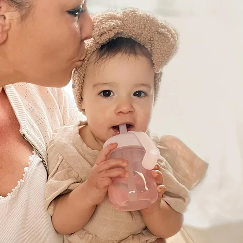 Miniatura 2 de Moonkie Baby Cup Duo Taza abierta para bebés + taza de entrenamiento con pajita Tazas infantiles de silicona para destete y autoalimentación
