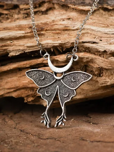 Miniatura 3 de HAQUIL Moth Necklace, Moon Phase Moth Pendant, Wiccan Jewelry Gift for Women